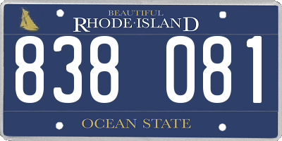 RI license plate 838081