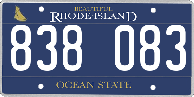 RI license plate 838083