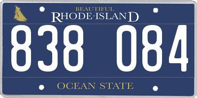 RI license plate 838084