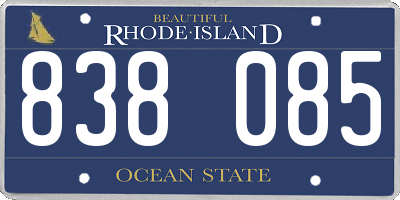 RI license plate 838085