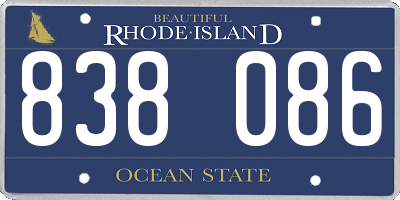 RI license plate 838086