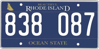 RI license plate 838087