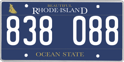 RI license plate 838088