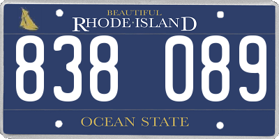 RI license plate 838089