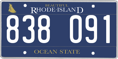 RI license plate 838091