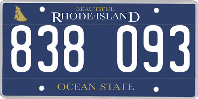 RI license plate 838093