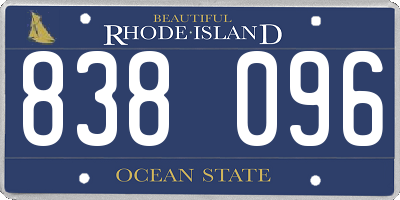 RI license plate 838096