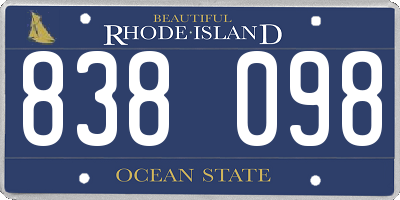 RI license plate 838098
