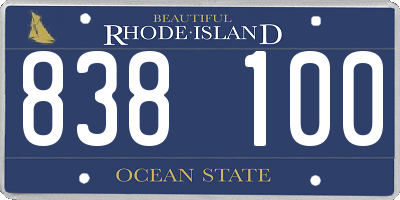 RI license plate 838100