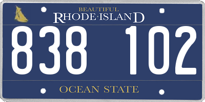 RI license plate 838102