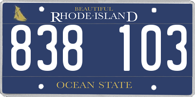 RI license plate 838103