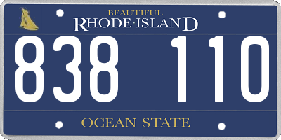 RI license plate 838110