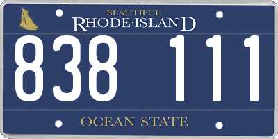 RI license plate 838111