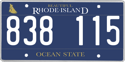 RI license plate 838115