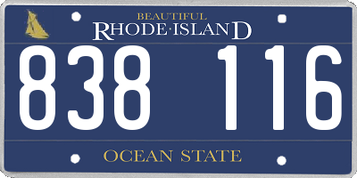 RI license plate 838116