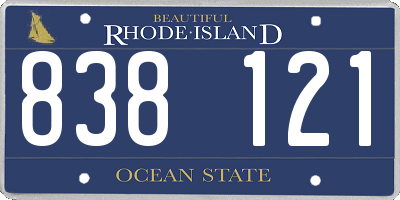 RI license plate 838121