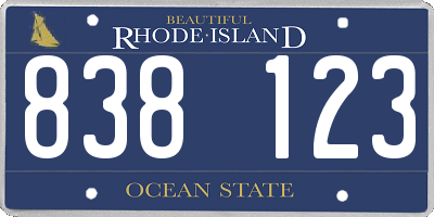 RI license plate 838123