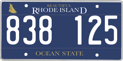 RI license plate 838125