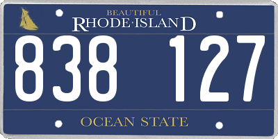 RI license plate 838127