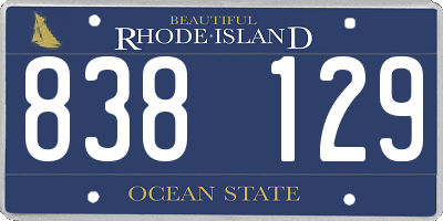 RI license plate 838129