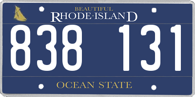 RI license plate 838131