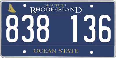 RI license plate 838136