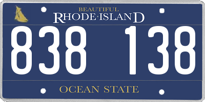 RI license plate 838138
