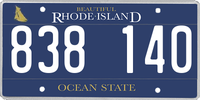 RI license plate 838140