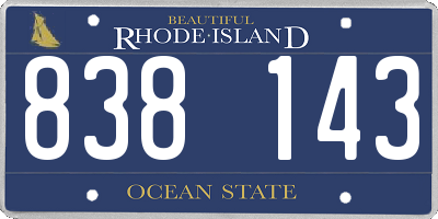 RI license plate 838143