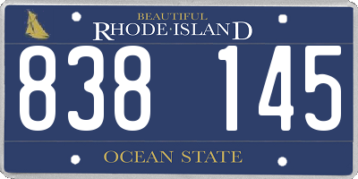 RI license plate 838145