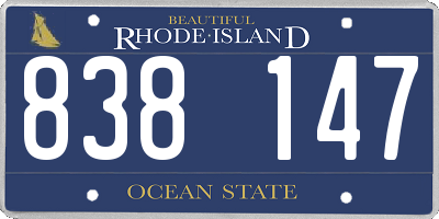 RI license plate 838147