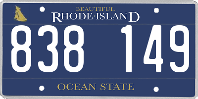 RI license plate 838149