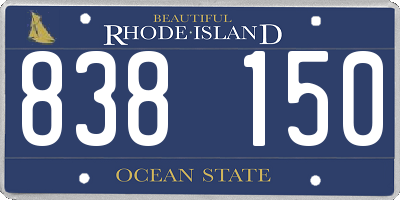 RI license plate 838150