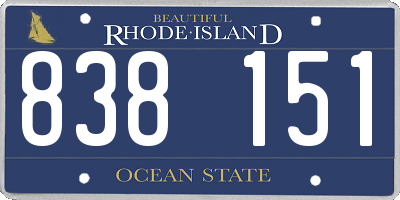 RI license plate 838151