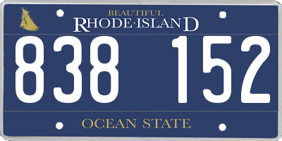 RI license plate 838152