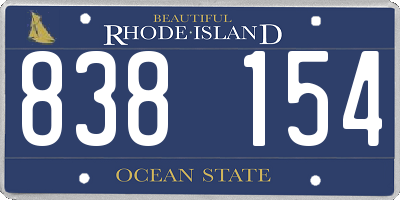 RI license plate 838154