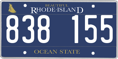 RI license plate 838155