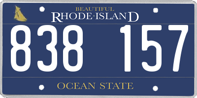 RI license plate 838157