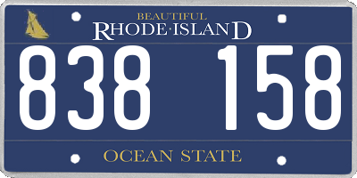 RI license plate 838158
