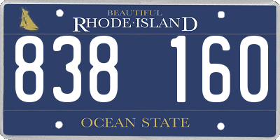 RI license plate 838160