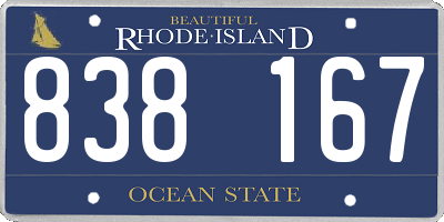 RI license plate 838167