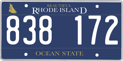 RI license plate 838172