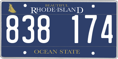 RI license plate 838174
