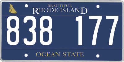 RI license plate 838177