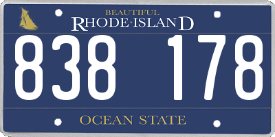 RI license plate 838178