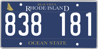 RI license plate 838181