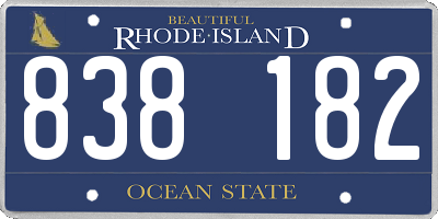 RI license plate 838182