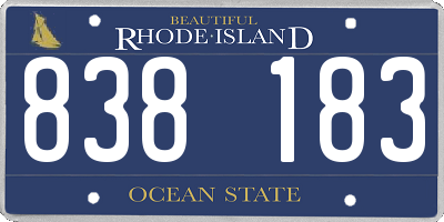 RI license plate 838183