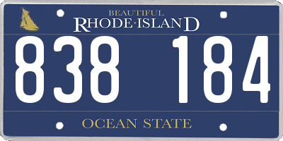 RI license plate 838184