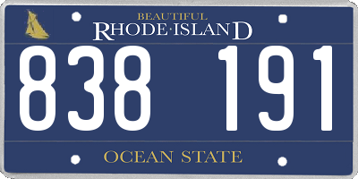 RI license plate 838191